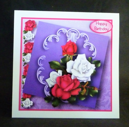 Roses Decoupage Card Front by Michelle Chivers
