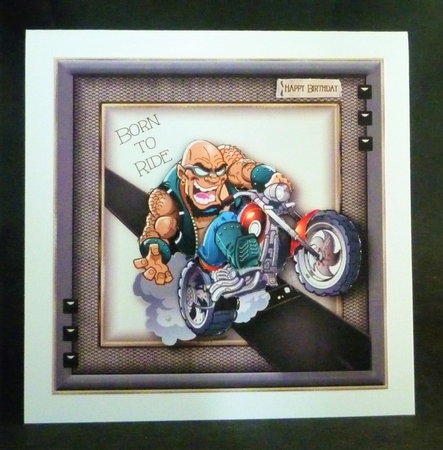 Born To Ride Biker Card Topper by Michelle Chivers