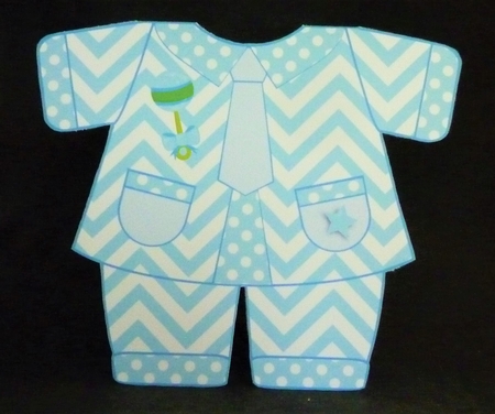Baby Boy Romper Suit Card by Michelle Chivers