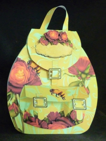Delightful red roses summer back pack gift bag by Michelle Chivers