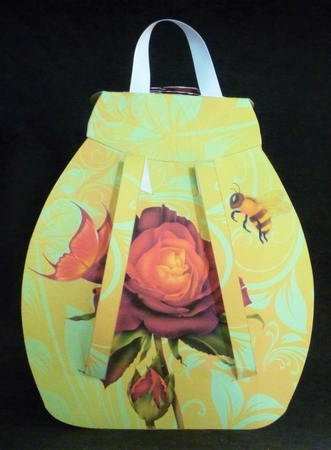 Delightful red roses summer back pack gift bag by Michelle Chivers