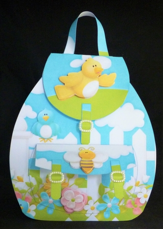 Bumbleberry summer garden back pack gift bag by Michelle Chivers