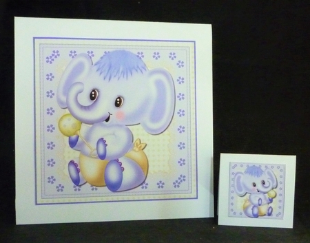 Exploding Card - Baby Elephant Purple by Michelle Chivers