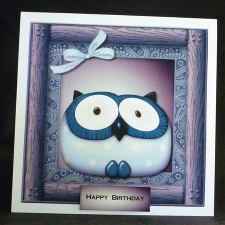 Male Card Topper Wise Owl by Michelle Chivers