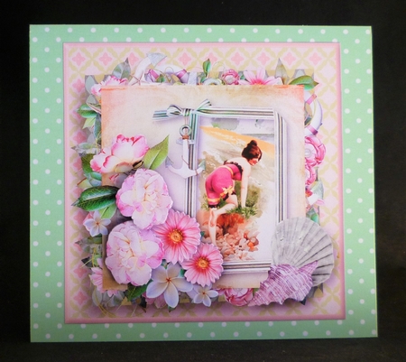 Seaside Holiday Decoupage Card Front by Michelle Chivers