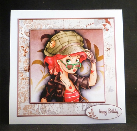 Card Topper Young Lady Tattoo 109 by Michelle Chivers