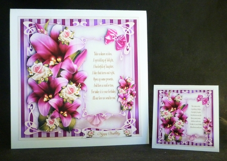 Violet Red Lilies Card Mini Kit by Michelle Chivers