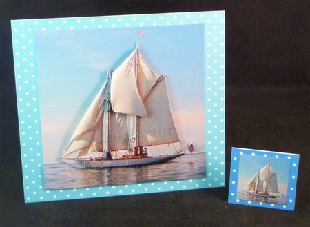 Boats - Sailing Ship - 3D Decoupage + Insert & Tag by Michelle Chivers