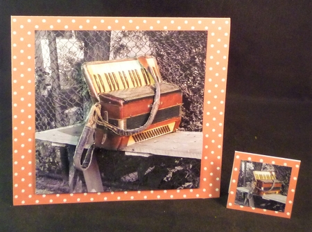 Musical Instruments - Well Loved Accordion - 3D Decoupage + Insert & Tag by Michelle Chivers