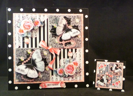 Beautiful Black and White Flutters Card Front Kit by Michelle Chivers
