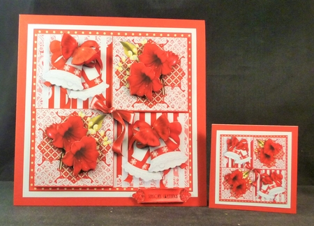Beautiful Amaryllis Flutters Card Front Kit by Michelle Chivers