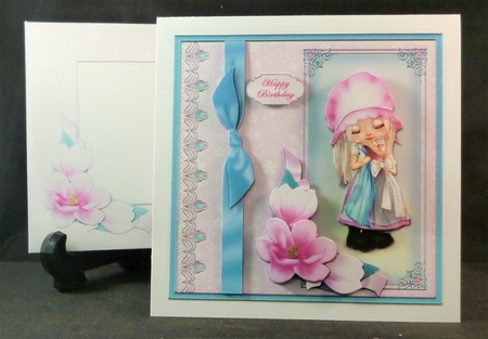 Sweet Girl With Magnolias Bow Wrap Card Kit by Michelle Chivers