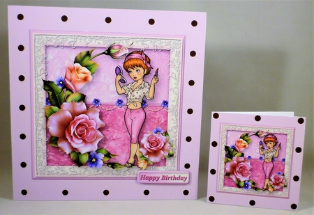 Pretty in Pink Decoupage Card by Michelle Chivers