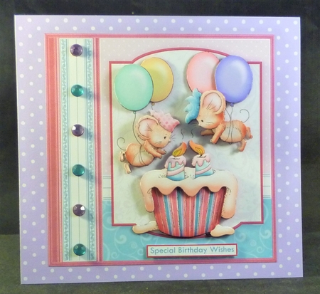 UP AND AWAY CUPCAKE DAY 8x8 Birthday Decoupage Mini Kit by Michelle Chivers