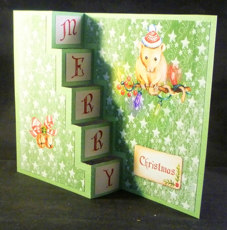915 Christmas Mouse Stair Card by Michelle Chivers