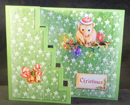 915 Christmas Mouse Stair Card by Michelle Chivers