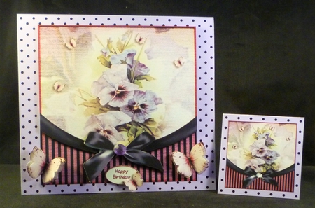 Vintage Flower Stripes and Butterflies 948 by Michelle Chivers