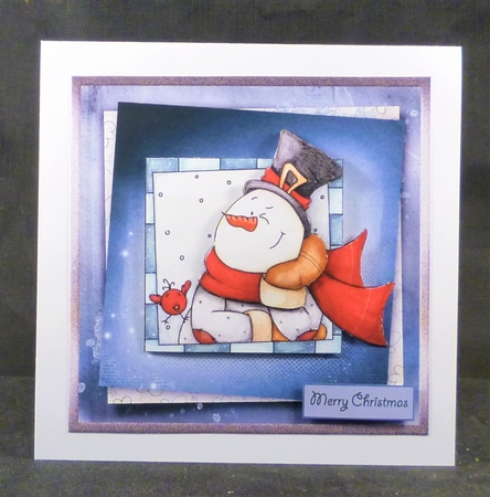 Snowdreaming 7x7 card with decoupage by Michelle Chivers