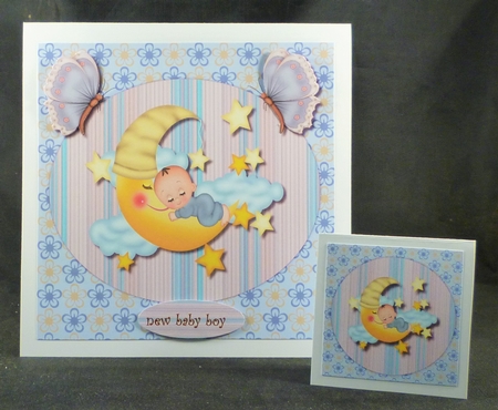 Cute new baby Boy On The Moon by Michelle Chivers