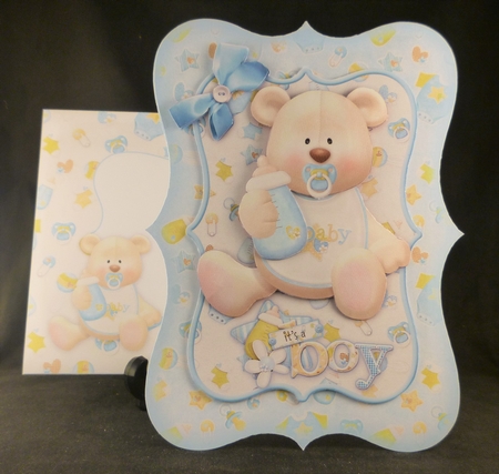 New Baby Boy Bracket Shaped Card by Michelle Chivers