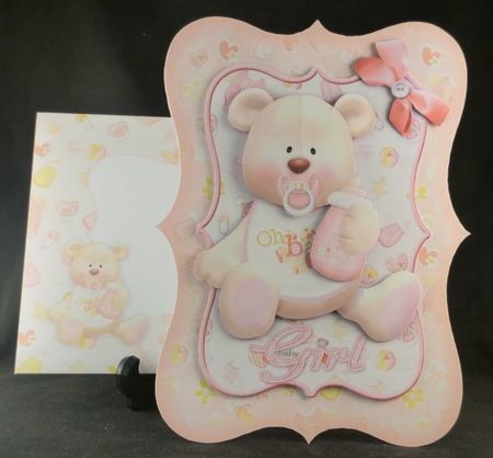 New Baby Girl Bracket Shaped Card by Michelle Chivers
