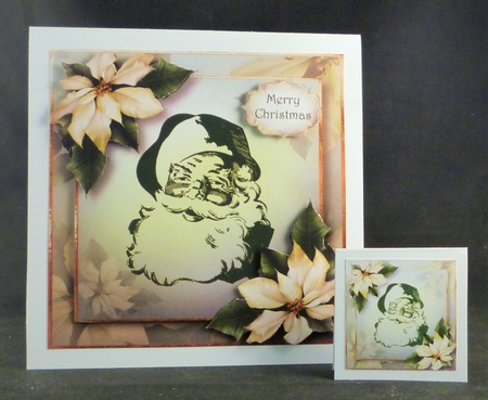 Vintage Santa With Ivory poinsettias by Michelle Chivers