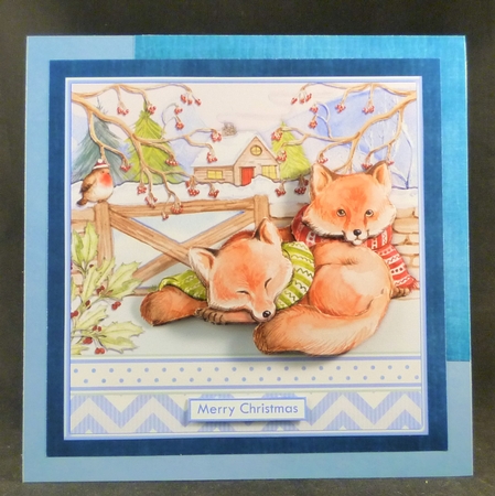 WINTER FOXES 7.8 Christmas Decoupage & Insert Mini Kit by Michelle Chivers