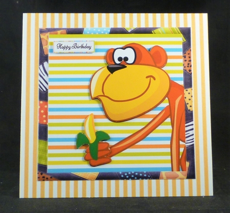 Cheeky Birthday Monkey 7x7 by Michelle Chivers