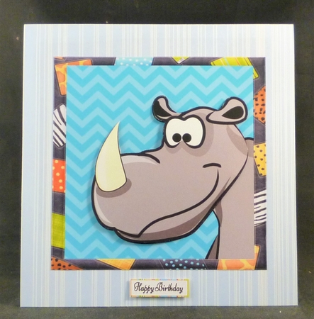 Funny Birthday Rhino 7x7 by Michelle Chivers