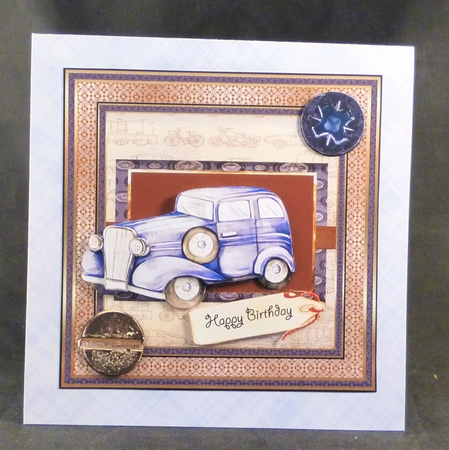 Vintage transport 7x7 card by Michelle Chivers