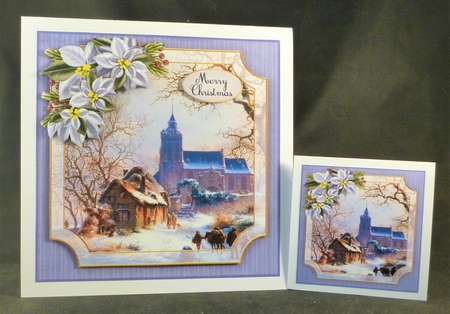 Scenic Christmas Winter Village Church by Michelle Chivers