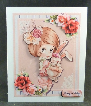 Beautiful Vintage Girl With Bunny  by Michelle Chivers
