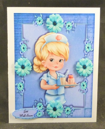 Pretty Nurse In Blue Dress by Michelle Chivers