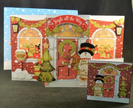 3D Christmas Up Front Card -  Snowman Rio is Checking Santas List by Michelle Chivers