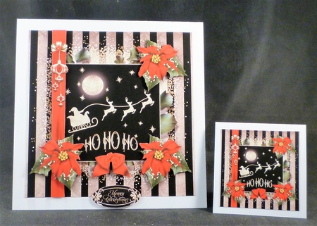 Golden Black Ho Ho Ho Santa Christmas Card Mini Kit by Michelle Chivers