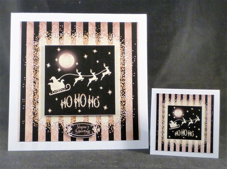 Golden Black Ho Ho Ho Santa Christmas Card Mini Kit by Michelle Chivers
