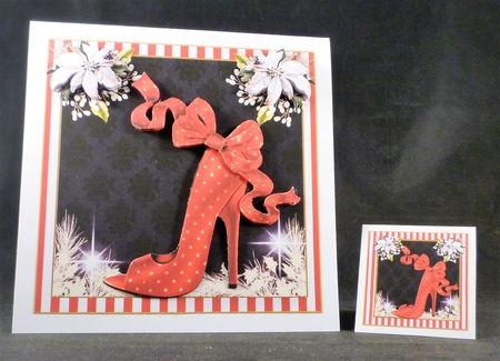The Christmas Polka Dot Shoe Card Front Kit by Michelle Chivers