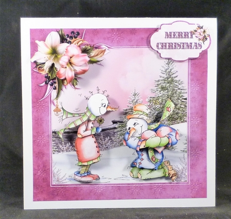 Winter Snowman In Love Mini Kit  by Michelle Chivers