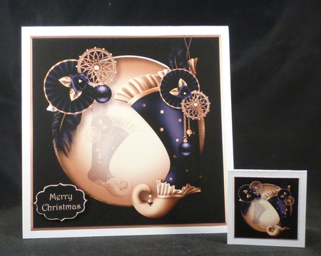 Christmas Glamour - Black & Gold 8x8 by Michelle Chivers