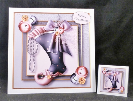 Christmas Glamour - Grey & Pink 8x8 by Michelle Chivers