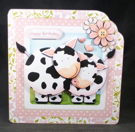 Loving Cows Large Scalloped Corner Card Kit by Michelle Chivers