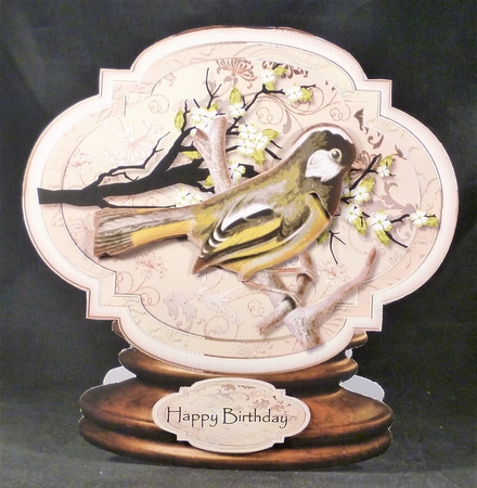 Male card Globe Vintage Birds 2 by Michelle Chivers