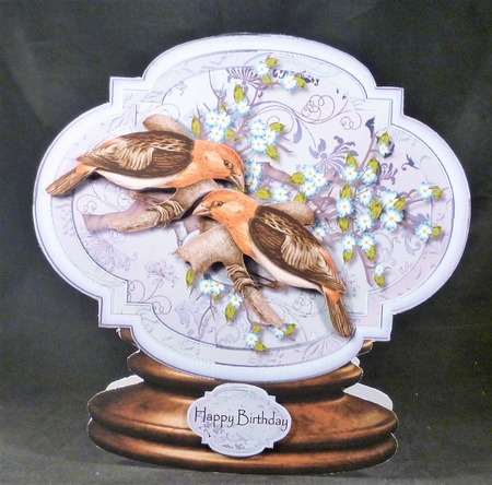 Male card Globe Vintage Birds 4 by Michelle Chivers