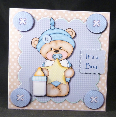Cute Teddie  Bear  baby Boy by Michelle Chivers