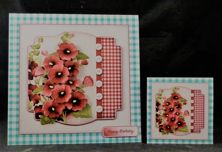 Hollyhocks - Decoupage Card Mini Kit by Michelle Chivers