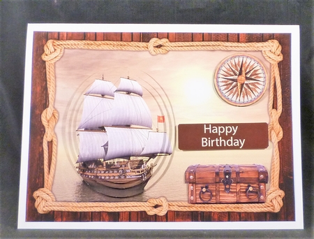 Ship at sea by Michelle Chivers