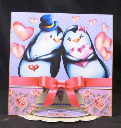 Valentine Drop Flap Penguin Couple  by Michelle Chivers
