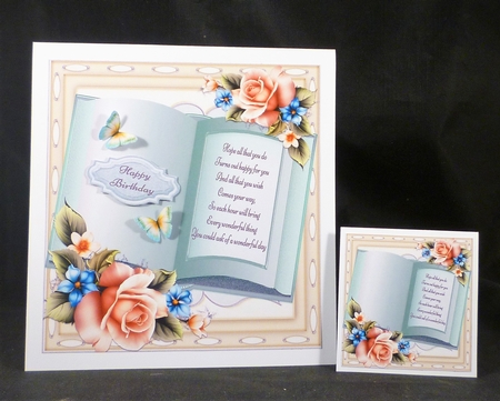 Beautiful Aqua Open Book 8x8 by Michelle Chivers