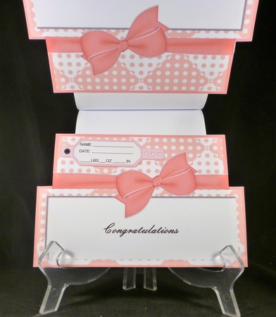 New Baby Girl - Large Shaped Card Insert by Michelle Chivers