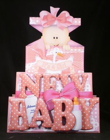 New Baby Girl - Large Shaped Card Insert by Michelle Chivers